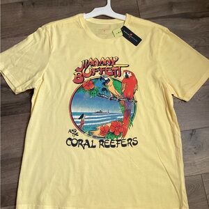 Margaritaville Tee Shirt Jimmy Buffett and the Coral Reefers Yellow NWT Large